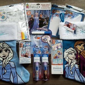 NEW Frozen Holiday Stockings + Gifts LOT Anna/Elsa